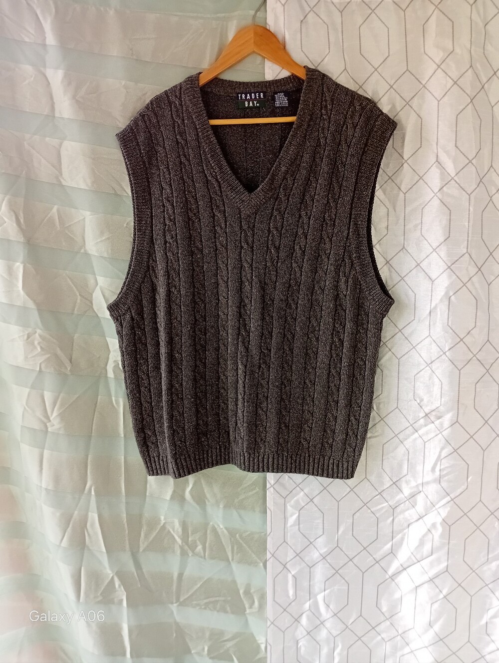 Wool Silk Cotton Blend Fisherman Cable knit Vest Heather Gray sz 2xl FALL/WINTER